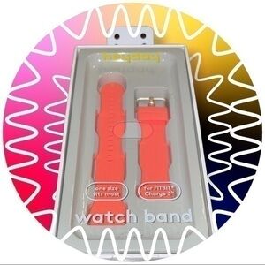 NWT! Heyday Fitbit Charge Silicon Wrist Band in Coral/Peach/Orange